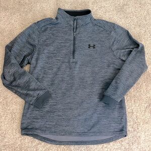 Women’s Under Armour SZ L 1/4 zip cold gear poly fleece. Slate blue grey. Nice